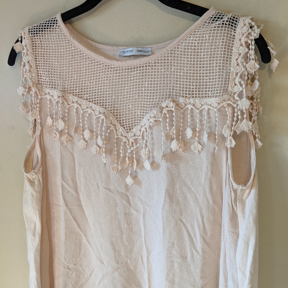 Sold Zara pink crochet boho shirt - Picture 2 of 5